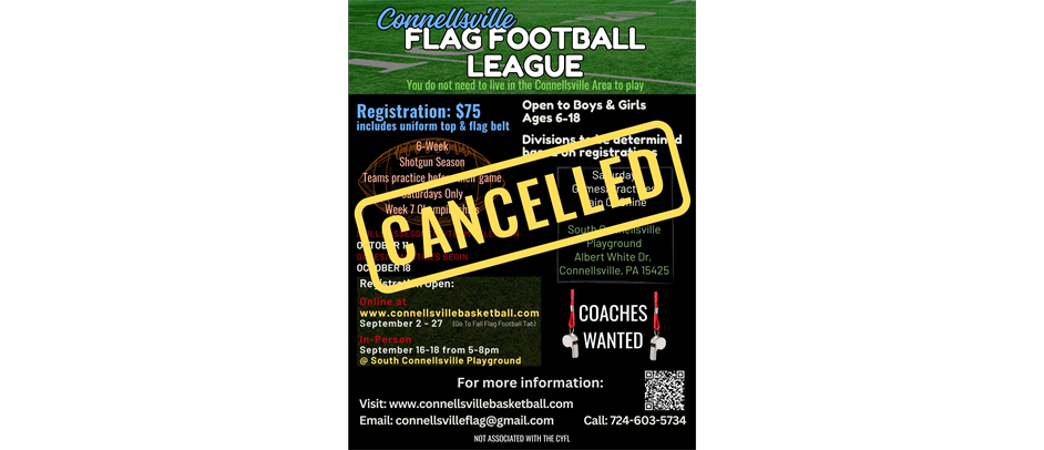 Fall Flag Football Season Cancelled